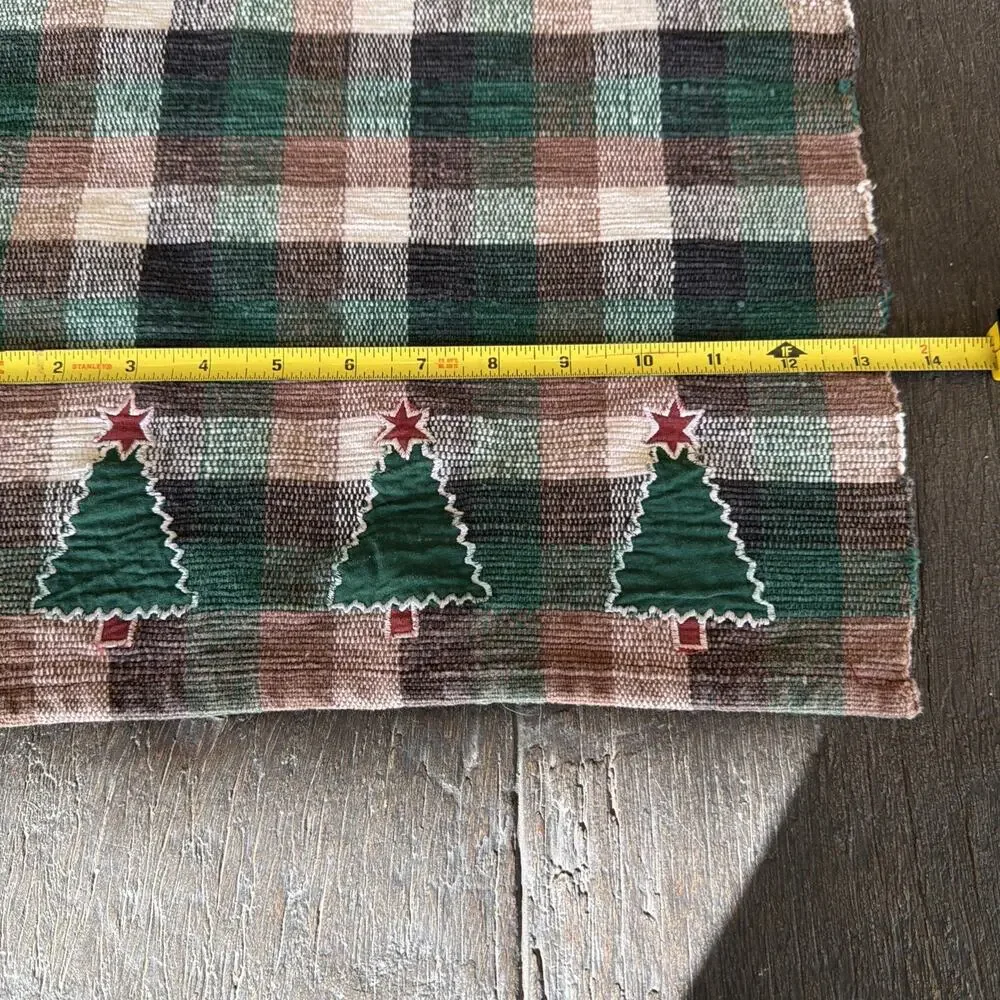VTG Christmas Tree Table Runner 2004 Martha Stewart Checker 74x14
